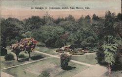 In Garden of Peninsula Hotel Postcard