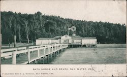 Bath House and Beach Postcard