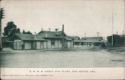 SPRR Depot and Plaza San Mateo, CA Postcard Postcard Postcard