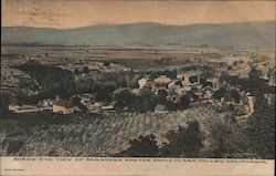 Bird's Eye View of City and the Santa Clara Valley Saratoga, CA Mrs. Alice Hare Postcard Postcard Postcard