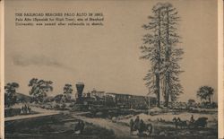 The Railroad Reaches Palo Alto in 1863 California Postcard Postcard Postcard