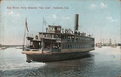 Key Route Ferry Steamer "San Jose" Postcard