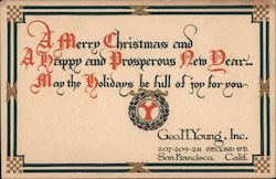 A Merry Christmas and A Happy and Prosperous New Year-- May the Holidays be full of joy for you. Trade Card