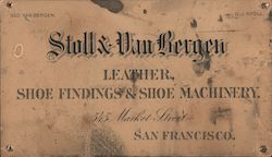 Stoll & Van Bergen, Leather Shoe Findings & Shoe Machinery Trade Card