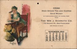 William J. Schroth Company - Coffee and Tea San Francisco, CA Stuart Travis Trade Card Trade Card Trade Card