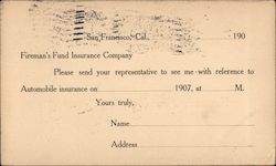 Fireman's Fund Insurance Company San Francisco, CA Postcard Postcard Postcard