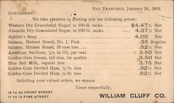 William Cluff Co. San Francisco, CA Postcard Postcard Postcard