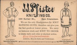 J.J. Pfister Knitting Company San Francisco, CA Postcard Postcard Postcard