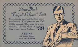 Stein- Bloch "Tripoli-Weave" Suit San Francisco, CA Postcard Postcard Postcard