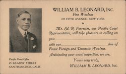 William B. Leonard, Inc., Fine Woolens Postcard