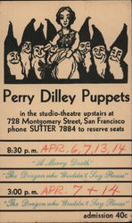 Perry Dilley Puppets Snow White, 7 Dwarfs Postcard