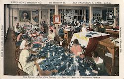 One Corner of Our Flag Factory, Weeks-Howe-Emerson Co. Postcard