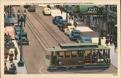 Cable Car at Turntable on Powell Street Postcard