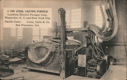 6 Ton Steel Casting Furnace, Lundlum Electric Furnace Corp. Postcard