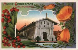 Merry Christmas From California, Mission Delores Postcard