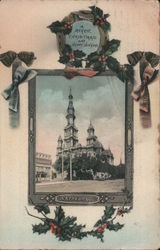 Cathedral A Merrie Christmas and Happy New Year Postcard