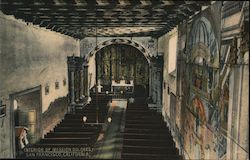 Interior of Mission Dolores Postcard