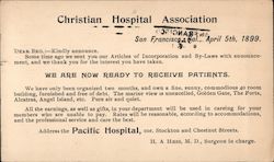 1899 Opening of Pacific Hospital IOOF Postcard