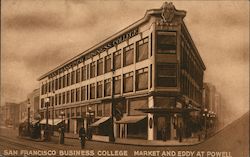 San Francisco Business College Market and Eddy at Powell Postcard