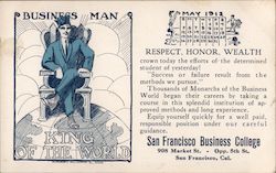 Business Man - King of the World Postcard