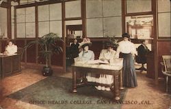 Office of Heald's Business College Postcard