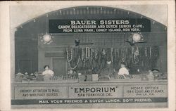 Bauer Sisters Candy, Delicatessen and Dutch Lunch Cafe San Francisco, CA Postcard Postcard Postcard