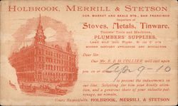 Holbrook, Merrill & Stetson - Stoves, Metals, Tinware Postcard