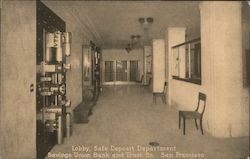 Lobby, Safe Deposit Department, Savings Union Bank and Trust Co. San Francisco, CA Postcard Postcard Postcard