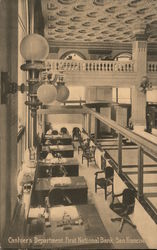 Cashier's Department, First National Bank Postcard