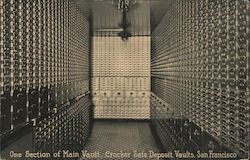 One Section of Main Vault, Crocker Safe Deposit Vaults, San Francisco Postcard