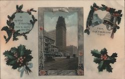 Merrie Christmas and a Happy New Year - Humboldt Bank Building Postcard