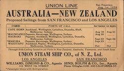 Australia-New Zealand Union Steam Ship Co. Boats, Ships Postcard Postcard Postcard