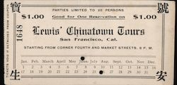 Pacific Sightseeing Lewis' Chinatown Tours Ticket San Francisco, CA Other Ephemera Ephemera Ephemera