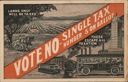 Anti-Single Tax League of San Francisco California Postcard Postcard Postcard