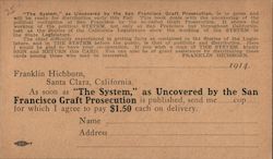 The System as Uncovered by the San Francisco Graft Prosecution Santa Clara, CA Postcard Postcard Postcard