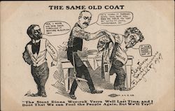 The Same Old Coat Political Satire Cartoon Fall of 1909 Elections Trade Card