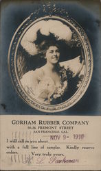 Gorham Rubber Company - Lady with a Big Hat San Francisco, CA Postcard Postcard Postcard