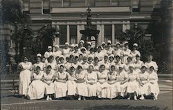 Nurses in Front of a Hospital Postcard