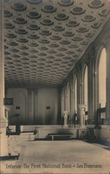 Interior - The First National Bank Postcard