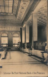 Interior - The First National Bank of San Francisco California Postcard Postcard Postcard