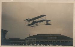 Louis Paulhan Flyiing at Tanforan Park, 1910 San Francisco, CA Aviators Postcard Postcard Postcard