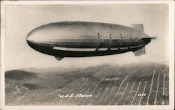 USS Macon over San Francisco Airships Postcard Postcard Postcard