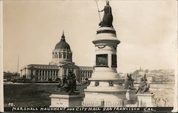 Marshall Monument,City Hall San Francisco, CA Postcard Postcard Postcard