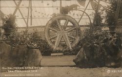 Humboldt County Display: 5th California Apple Show - Wheel Made of Apples Postcard