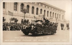 Vice-President Dawes in Admission Day Parade S.F. Diamond Jubilee 1925 Postcard