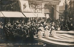 Women, Flag, Admission Day Parade 1910 Postcard