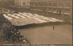 Liberty Loan Parade, Huge US Flag Postcard