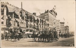 Soldiers Riding Horses in Parade Postcard