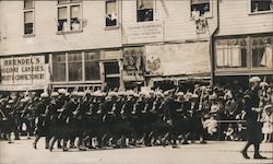 Soldiers Marching in Parade Postcard