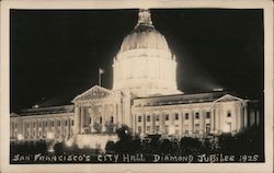 San Francisco's City Hall Diamond Jubilee 1925 Postcard